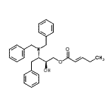 CAS 登录号：871949-03-0， (2S,3S)-3-(二苄基氨基)-2-羟基-4-苯基丁基(2E)-2-戊烯酸酯