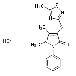 CAS#: 87236-33-7, 1,5-Dimethyl-4-[(5-methyl-1H-1,2,4-triazol-3-yl)sulfanyl]-2-phenyl-1,2-dihydro-3H-pyrazol-3-one hydrobromide (1:1)
