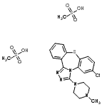 CAS 登录号：87245-48-5， 6-氯-3-(4-甲基-1-哌嗪基)二苯并[b,f][1,2,4]三唑并[4,3-d][1,4]硫氮杂卓甲烷磺酸酯(1:2)