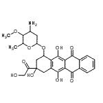 CAS 登录号:87471-33-8, 3-羟基乙酰基-3,5,12-三羟基-6,11-二氧代-1,2,3,4,6,11-六氢-1-并四苯基3-氨基-2,3,6-三脱氧-4-O-甲基吡喃己糖苷