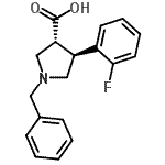 CAS 登录号:874990-50-8, (3R,4S)-1-苄基-4-(2-氟苯基)-3-吡咯烷羧酸