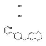 CAS#: 87787-57-3, 2-[4-(1,4-Benzodioxin-6-ylmethyl)-1-piperazinyl]pyrimidine dihydrochloride