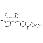 CAS 登录号:88321-10-2, 2,3-二羟基-2-甲基丙基4-(4-氨基-6,7,8-三甲氧基-2-喹唑啉基)-1-哌嗪羧酸酯