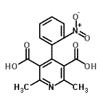 CAS 登录号：88434-67-7， 2,6-二甲基-4-(2-硝基苯基)-3,5-吡啶二甲酸