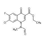 CAS#: 88569-34-0, Ethyl 7-chloro-6-fluoro-1-[formyl(methyl)amino]-4-oxo-1,4-dihydro-3-quinolinecarboxylate