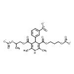 CAS#: 88594-08-5, 2-(Nitrooxy)propyl 3-(nitrooxy)propyl 2,6-dimethyl-4-(3-nitrophenyl)-1,4-dihydro-3,5-pyridinedicarboxylate
