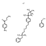 CAS#: 88645-24-3, N,N-dimethyl-N-(2-(2-(4-(1,1,3,3-tetramethylbutyl)phenoxy)ethoxy)ethyl)-Benzenemethanaminium chloride, mixt. with benzenemethanol and ethyl 4-aminobenzoate