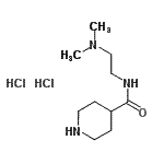 CAS 登录号：886504-63-8， N-[2-(二甲基氨基)乙基]-4-哌啶甲酰胺二盐酸盐