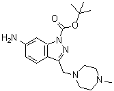 CAS#: 887590-50-3, 2-Methyl-2-propanyl 6-amino-3-[(4-methyl-1-piperazinyl)methyl]-1H-indazole-1-carboxylate