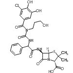 CAS#: 88852-54-4, (2S,5R,6R)-6-{[{[(3-Chloro-4,5-dihydroxybenzoyl)(3-hydroxypropyl)carbamoyl]amino}(phenyl)acetyl]amino}-3,3-dimethyl-7-oxo-4-thia-1-azabicyclo[3.2.0]heptane-2-carboxylic acid