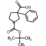 CAS#: 889654-10-8, 1-{[(2-Methyl-2-propanyl)oxy]carbonyl}-3-phenyl-3-pyrrolidinecarboxylic acid