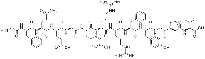 CAS 登录号:89458-24-2, H-甘氨酰-苯丙氨酰-谷氨酰胺酰-谷氨酰-丙氨酰-酪氨酰-精氨酰-精氨酰-苯丙氨酰-酪氨酰-甘氨酰-脯氨酰-缬氨酸