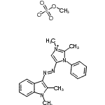 CAS#: 89923-54-6, 5-[(E)-(1,2-Dimethyl-1H-indol-3-yl)diazenyl]-2,3-dimethyl-1-phenyl-1H-imidazol-3-ium methyl sulfate