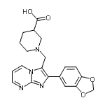 CAS 登录号：904816-50-8， 1-{[2-(1,3-苯并二氧戊环-5-基)咪唑并[1,2-a]嘧啶-3-基]甲基}-3-哌啶羧酸
