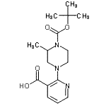 CAS#: 904817-78-3, 2-(3-Methyl-4-{[(2-methyl-2-propanyl)oxy]carbonyl}-1-piperazinyl)nicotinic acid