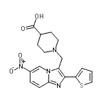 CAS#: 904817-89-6, 1-{[6-Nitro-2-(2-thienyl)imidazo[1,2-a]pyridin-3-yl]methyl}-4-piperidinecarboxylic acid
