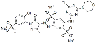 CAS#: 90677-59-1, Trisodium 2-[[4-chloro-6-morpholino-1,3,5-triazin-2-yl]amino]-5-[[1-(2-chloro-5-sulphonatophenyl)-4,5-dihydro-3-methyl-5-oxo-1H-pyrazol-4-yl]azo]benzene-1,4-disulphonate