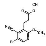 CAS 登录号：908279-60-7， 甲基3-(5-溴-4-氰基-2-甲氧基-3-吡啶基)丙酸酯