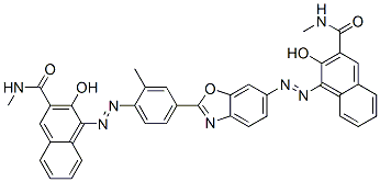 CAS#: 90883-74-2, 3-Hydroxy-4-[[4-[6-[[2-hydroxy-3-[(methylamino)carbonyl]naphthyl]azo]benzoxazol-2-yl]-2-methylphenyl]azo]-N-methylnaphthalene-2-carboxamide
