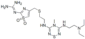 CAS#: 91257-64-6, 2-[4-[2-[[5-(2-Diethylaminoethylamino)-4-Methyl-1,2,4,6-Thiatriazin-3- Yl]Amino]Ethylsulfanylmethyl]-1,1-Dioxo-1,3-Thiazol-2-Yl]Guanidine