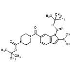 CAS#: 913388-59-7, (1-{[(2-Methyl-2-propanyl)oxy]carbonyl}-6-[(4-{[(2-methyl-2-propanyl)oxy]carbonyl}-1-piperazinyl)carbonyl]-1H-indol-2-yl)boronic acid