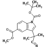 CAS#: 916522-63-9, 5-Methyl 1-(2-methyl-2-propanyl) 3-(2-cyano-2-propanyl)-1H-indole-1,5-dicarboxylate