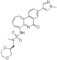 CAS#: 917882-66-7, N-[(2S)-1,4-Dioxan-2-ylmethyl]-N-methyl-N'-[3-(1-methyl-1H-pyrazol-4-yl)-5-oxo-5H-cyclohepta[c]isoquinolin-7-yl]sulfuric diamide