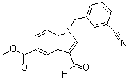 CAS 登录号:925889-73-2, 1-(3-氰基苄基)-3-甲酰基-1H-吲哚-5-羧酸甲酯