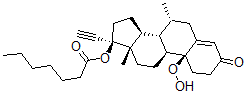 CAS#: 93176-68-2, 10-Hydroperoxy-7-Methylnorethindrone 17-Heptanoate