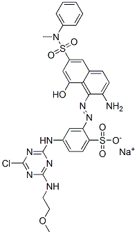 CAS#: 93776-59-1, Sodium 2-[[2-Amino-8-Hydroxy-6-[(Methylanilino)Sulphonyl]-1-Naphthyl]Azo]-4-[[4-Chloro-6-[(2-Methoxyethyl)Amino]-1,3,5-Triazin-2-Yl]Amino]Benzenesulphonate