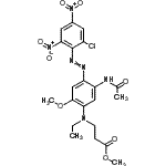 CAS#: 93805-18-6, Methyl N-{5-acetamido-4-[(2-chloro-4,6-dinitrophenyl)diazenyl]-2-methoxyphenyl}-N-ethyl-beta-alaninate