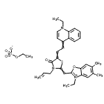 CAS#: 93857-83-1, 2-({3-Allyl-5-[2-(1-ethyl-4(1H)-quinolinylidene)ethylidene]-4-oxo-1,3-thiazolidin-2-ylidene}methyl)-3-ethyl-5,6-dimethyl-1,3-benzoxazol-3-ium ethyl sulfate