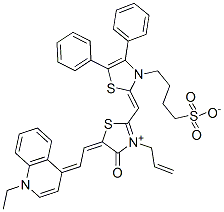 CAS#: 93857-85-3, 3-Allyl-2-[[4,5-Diphenyl-3-(4-Sulphonatobutyl)Thiazol-2(3H)-Ylidene]Methyl]-5-[(1-Ethylquinolin-4(1H)-Ylidene)Ethylidene]-4-Oxothiazolium