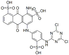 CAS#: 93858-28-7, 8-Amino-5-[[4-[(4,6-Dichloro-1,3,5-Triazin-2-Yl)Amino]-3-Sulphophenyl]Amino]-9,10-Dihydro-9,10-Dioxoanthracene-1,7-Disulphonic Acid