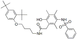 CAS#: 93919-52-9, N-[4-[2,4-Bis(tert-Butyl)Phenoxy]Butyl]-2-[2-Hydroxy-3,4,6-Trimethyl-5-[(Phenylsulphonyl)Amino]Phenyl]Acetamide