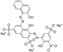 CAS 登录号：93940-13-7， 4-羟基-5-[(2-羟基-1-萘基)偶氮]-3-[(2-羟基-3-硝基-5-磺基苯基)偶氮]萘-2,7-二磺酸钠盐