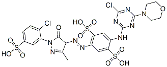 CAS#: 93965-05-0, 2-[[4-Chloro-6-(4-Morpholinyl)-1,3,5-Triazin-2-Yl]Amino]-5-[2-[1-(2-Chloro-5-Sulfophenyl)-4,5-Dihydro-3-Methyl-5-Oxo-1H-Pyrazol-4-Yl]Diazenyl]-1,4-Benzenedisulfonicacid