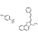CAS 登录号：94109-69-0， 2-(3-乙基萘并[2,1-d][1,3]恶唑-2(3H)-亚基)-N-苯基乙烷亚胺4-甲基苯磺酸酯(1:1)