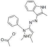 CAS#: 94135-76-9, 1,5-Dimethyl-3-((2-Methyl-1H-Indol-3-Yl)Azo)-2-Phenyl-1H-Pyrazolium Acetate