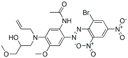 CAS 登录号：94157-90-1， N-[2-[(2-溴-4,6-二硝基苯基)偶氮]-5-[(2-羟基-3-甲氧基丙基)-2-丙烯基氨基]-4-甲氧基苯基]乙酰胺