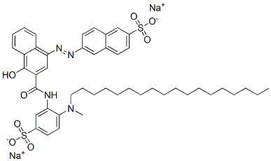 CAS#: 94158-18-6, Disodium 6-[[4-Hydroxy-3-[[[2-(Methyloctadecylamino)-5-Sulphonatophenyl]Amino]Carbonyl]-1-Naphthyl]Azo]Naphthalene-2-Sulphonate