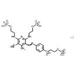 CAS 登录号：94158-85-7， 4-甲基-2,6-二[[2-(磺基氧基)乙基]氨基]-5-[2-[4-[[2-(磺基氧基)乙基]磺酰基]苯基]偶氮]-3-吡啶甲腈钠盐(1:1)