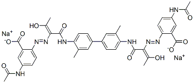 CAS#: 94160-40-4, 2,2'-[(3,3'-Dimethyl[1,1'-Biphenyl]-4,4'-Diyl)Bis[Imino[1-(1-Hydroxyethylidene)-2-Oxo-2,1-Ethanediyl]Azo]]Bis[5-(Acetylamino)-Benzoic Acid] Disodium Salt