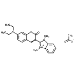 CAS 登录号:94275-84-0, 7-二乙基氨基-3-(1,3-二甲基-2H-苯并咪唑-3-鎓-2-基)苯并吡喃-2-酮乙酸盐