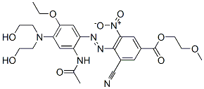 CAS 登录号：94276-98-9， 2-甲氧基乙基 4-[[2-(乙酰基氨基)-4-[双(2-羟基乙基)氨基]-5-乙氧基苯基]偶氮]-3-氰基-5-硝基苯甲酸酯