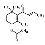 CAS 登录号：945426-71-1， 3-[(2E)-2-丁烯酰]-2,4,4-三甲基-2-环己烯-1-基乙酸酯