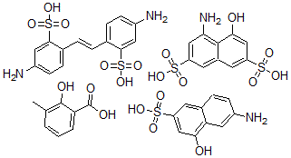 CAS#: 94825-60-2, Benzoic Acid, 2-Hydroxy-3-Methyl-, Reaction Products With 4-Amino-5-Hydroxy-2,7-Naphthalenedisulfonic Acid, 6-Amino-4-Hydroxy-2-Naphthalenesulfonic Acid And 2,2-(1,2-Ethenediyl)Bis5-Aminobenzenesulfonic Acid