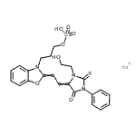 CAS#: 95046-25-6, sodium 3-[2-[2-[3-(2-hydroxyethyl)-5-oxo-1-phenyl-2-thioxo-imidazolidin-4-ylidene]ethylidene]-1,3-benzoxazol-3-yl]propyl hydrogen sulfate