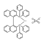 CAS 登录号:95156-21-1, 二((R)-2,2'-二(二苯基膦基)-1,1'-联萘基)铑(I)高氯酸盐