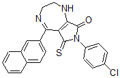 CAS#: 96935-47-6, 5-(2'-Naphthyl)-7-4-Chlorophenyl-(2,3,6,8-Tetrahydro)Pyrrolo[3,4-e][1,4]Diazepine-6-Thioxo-8-(1H,7H)One